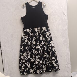 Maurices Women's Black Floral Sleeveless Midi Dress Size XXL